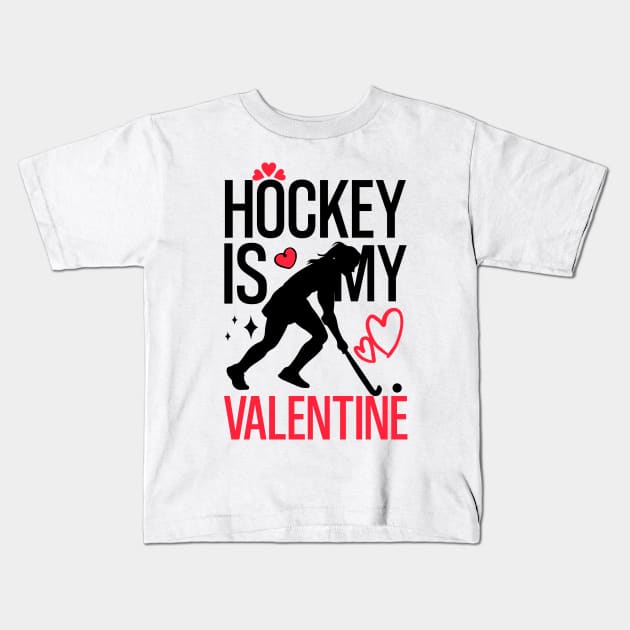 Hockey is Valentine's Day Ice Love Design Kids T-Shirt by click2print